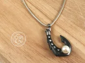 CUSTOM HOOK PENDANT CONTAINING A PEARL — Owen Jewelry Design
