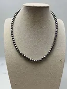 6mm Sterling Pearl Necklace - 16 inch