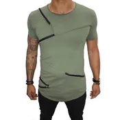 [Albert] Sage Tee with fashion Zip Detail