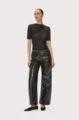Leather Barrel Pants