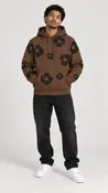 Black Cotton Wreath Hoodie