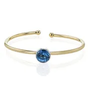 Aquamarine Solitare Cuff Bangle