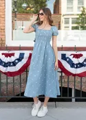 Abbie Chambray Floral Dress