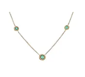 3 BEZEL EMERALD NECKLACE
