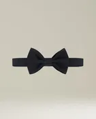 BLACK SILK SATIN BOW TIE