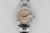 Rolex Midsize Datejust 178240 Salmon Stick Dial Smooth Bezel Oyster Band 31mm
