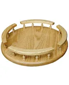 14″ Medium Walnut Oak Lazy Susan with Rail