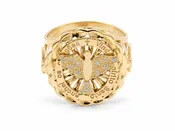 18K Yellow Gold Holy Spirit Diamond Ring