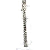 10K White Gold 3 Diamond Row Bracelet