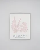 August Birth Flowers Letterpress Card