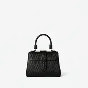 Allan K Kirsten Mini Fence Woven Leather Bag | Black | Offered Online Only