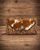 Adder Hair-On Hide Tooled Leather Wallet by Myra Bag