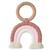 Ali+Oli Mini-Macrame Rainbow Teething Toy - Pink