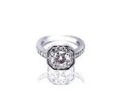 Milgrain Halo Engagement Ring