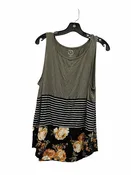 24/7 Maurices Size L Grey Black Floral Tank Top