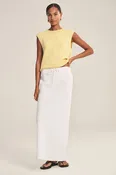 BEKA HEAVY LINEN SKIRT IN WHITE