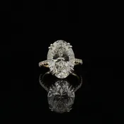 9.42CT Oval Natural Diamond Two Tone Ring