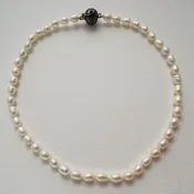 Elegant Hand-Knotted Freshwater Pearl Necklace with Sterling Silver Clasp — Your Site Title