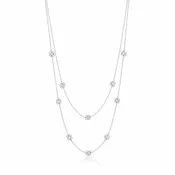 A. Link 3 Carat Diamond Necklace in 18K White Gold