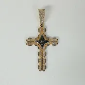 10K Black & White Diamond Cross