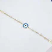 14KT Yellow Gold Evil Eye Bracelet