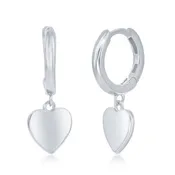 Dangling Heart Charm Huggy Hoops