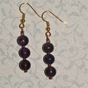 Amethyst '3-rounds' earrings