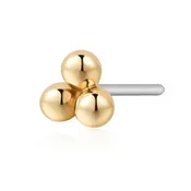 Aria Triple Dots Piercing Stud Earring (Single)