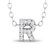 Diamond Studded Initial Letter Pendant - R