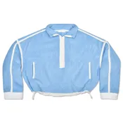 1/2 Zip Cream & Blue Sherpa Pullover