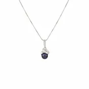 14K White Gold Black Pearl Swirl Pendant