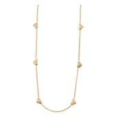 18K Gold Multi-Heart Station Necklace