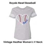 Heart Royals Baseball Tee