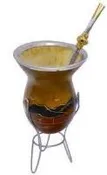 Cuia De Chimarrão Com Bomba Suporte