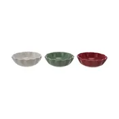 4" Round Stoneware Scalloped Bowl, 3 Colors