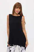 000- Atu Black SharkBite Sleeveless Tunic