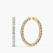 14k Gold 8 Carat Lab Grown Diamond Hoops