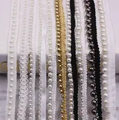 07-2651 RIBBON Velvet Bead Pearl Trim (11327)