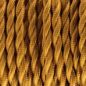 3.28/16.40/32.81 ft 3 Core Fabric Cable Twisted 0.75mm Gold