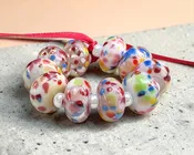 10 Kaleidoscope PopMosaic Lampwork Beads Set SRA