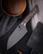 6" SANTOKU KNIFE DLC STANDARD BRONZE TITANIUM BOLSTER LIVE-WIRE CARBON FIBER (3200B-1DLCLWCFS)