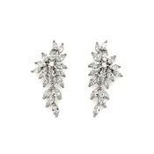 Cascading CZ Leaf Bridal Earrings style no. E169
