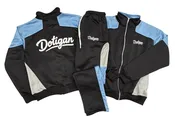 CURSIVE TRACK SUIT - BLACK/CAROLINA BLUE — Dotigan Clothing Co.