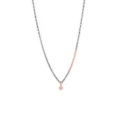 14 Karat Rosé Gold Textured CAROLL Disc Pendant with Diamonds