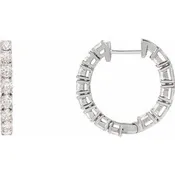 14K White Gold 2 5/8 CTW Lab-Grown Diamond Inside-Outside 20.6 mm Hoop Earrings
