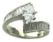 1 1/2ct Marquis Cut Center Stone with Baguettes
