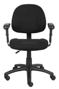 Boss Black  Deluxe Posture Chair W/ Adjustable Arms — Kalico