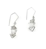Aimee Petkus Herkimer and Silver Dangle Earrings