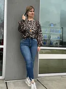 Amber leopard twist back sweater