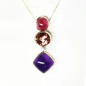 Amethyst, Rubalite, Tourmaline and Diamond Pendant — Van Dell Jewelers